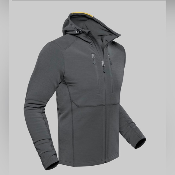 Stellar Guide Merino Mid Hood Hoodie Gray , Large - Picture 3 of 13